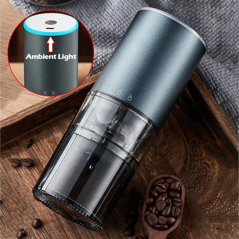 Macinacaffè elettrico con display a LED, polverizzatore per vernice da forno, macina pepe nero, macchina automatica portatile ricaricabile