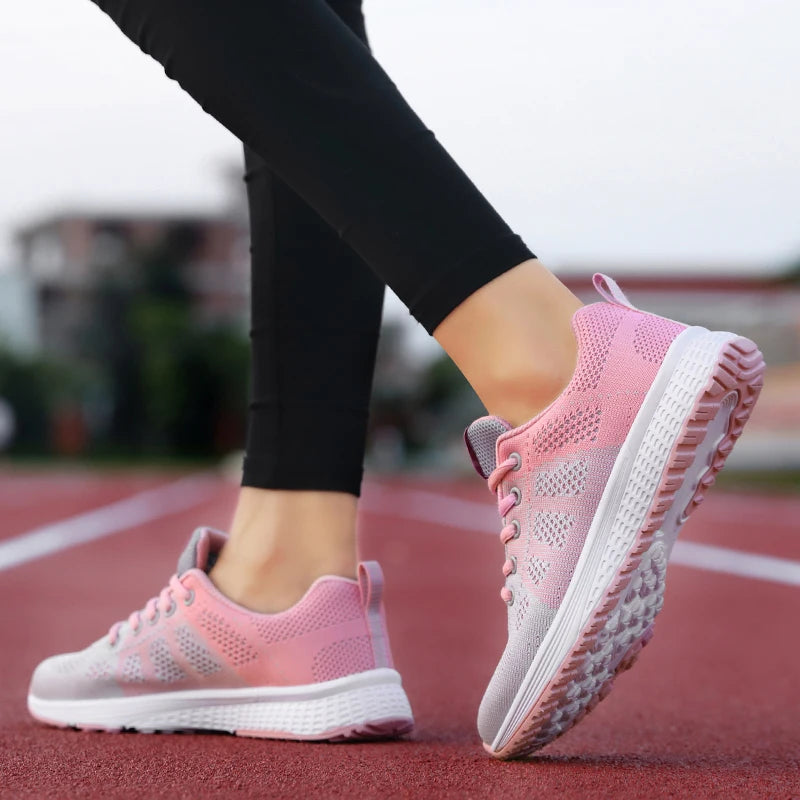 Scarpe sportive da donna, scarpe da ginnastica con plateau alla moda, scarpe da corsa basse primaverili ed invernali per donna