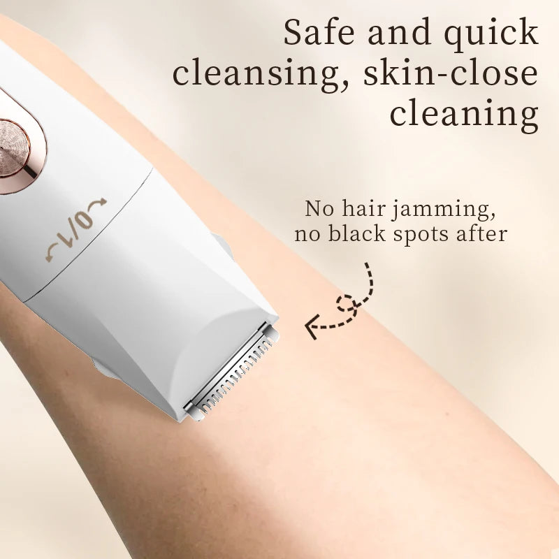 Rasoio elettrico da donna 3 in 1, epilatore portatile indolore, rifinitore bikini, rasoio per il viso, per corpo, ascelle e gambe.