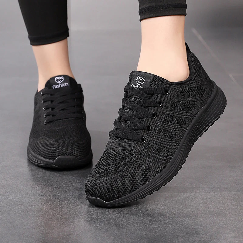 Scarpe sportive da donna, scarpe da ginnastica con plateau alla moda, scarpe da corsa basse primaverili ed invernali per donna