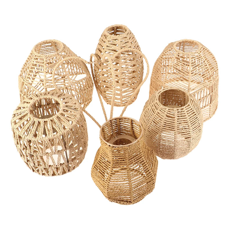 1 paralume intrecciato a mano in rattan, paralume per lampada a sospensione, per bar, hotel, lampada a sospensione per soffitto, per decorazioni di ristoranti e case