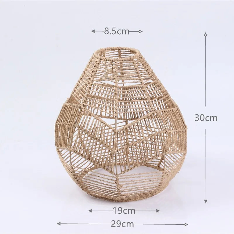 1 paralume intrecciato a mano in rattan, paralume per lampada a sospensione, per bar, hotel, lampada a sospensione per soffitto, per decorazioni di ristoranti e case