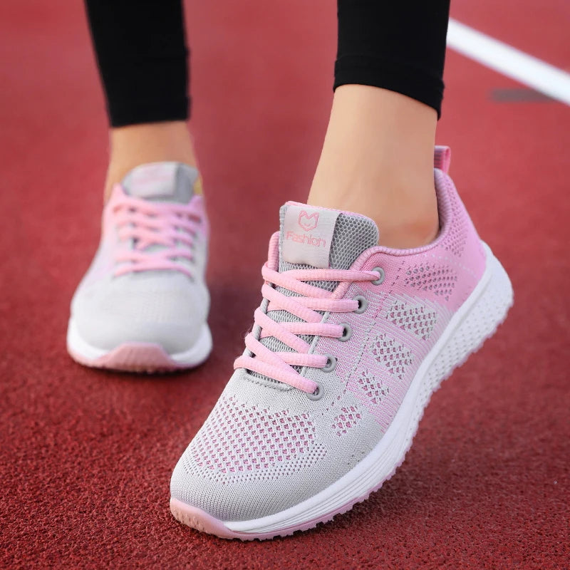 Scarpe sportive da donna, scarpe da ginnastica con plateau alla moda, scarpe da corsa basse primaverili ed invernali per donna