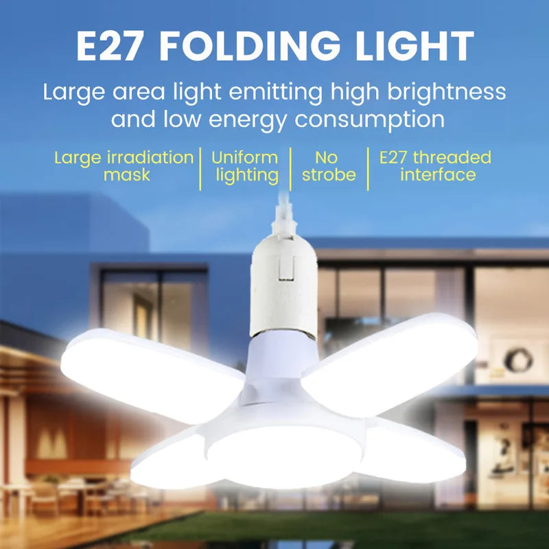 E27 Lampadina LED pieghevole a forma di ventaglio AC 85-265V/220V 28W Casa Soggiorno Lampadina a LED Lampada per magazzino Garage Plafoniera .
E27 Fan Shape Foldable LED Bulb AC 85-265V/220V 28W Home Living Room Led Light Bul