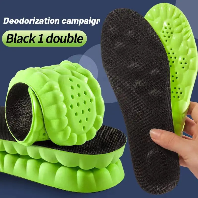 Soletta sportiva 4D, suola super morbida per scarpe, cuscinetti per piedi, cestini per assorbimento degli urti, suola per scarpe, supporto dell'arco plantare, inserti ortopedici