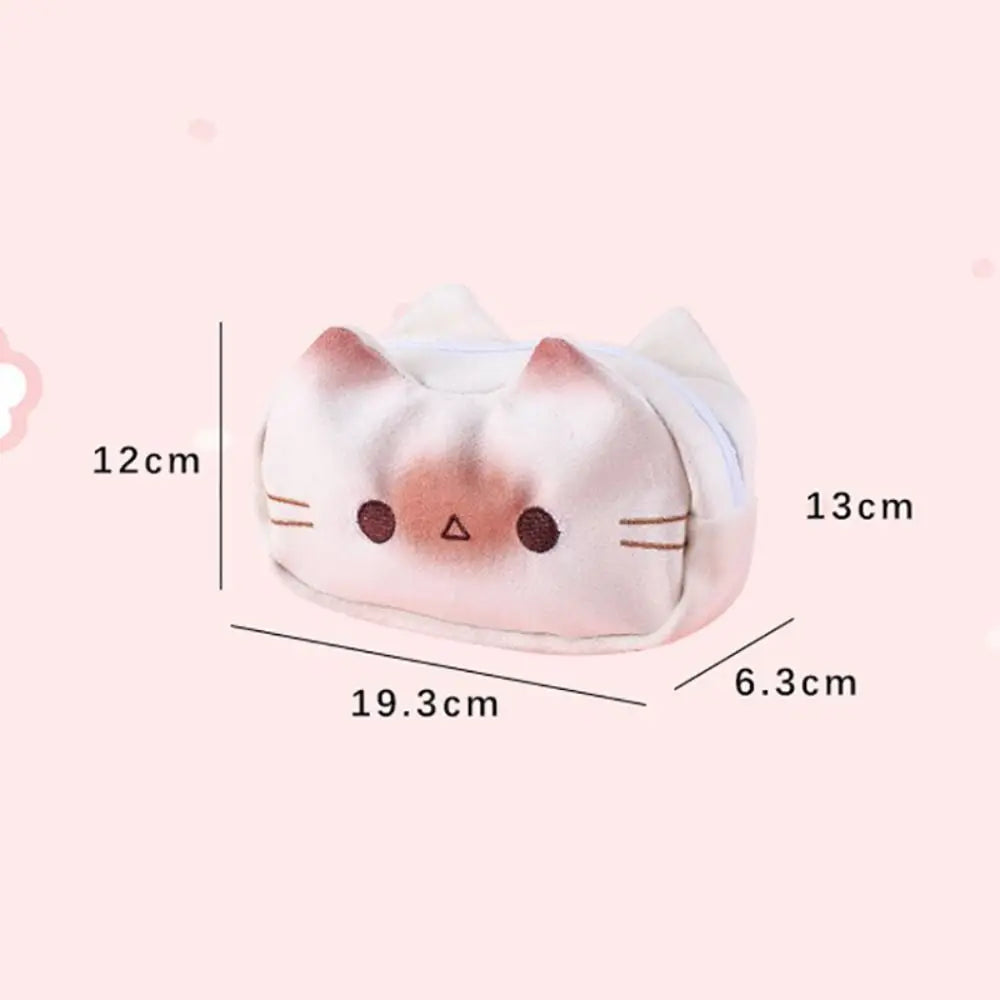Astuccio portapenne di peluche di alta qualità, a forma di gatto French Toast, grande capacità, organizer per cancelleria per studenti