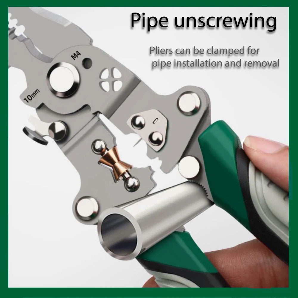 multi-functiSpellafili pieghevole, design a puleggia, spaccalegna multifunzione per elettricisti, pinza per avvolgimento del filo, pinza per crimpare, utensile manuale