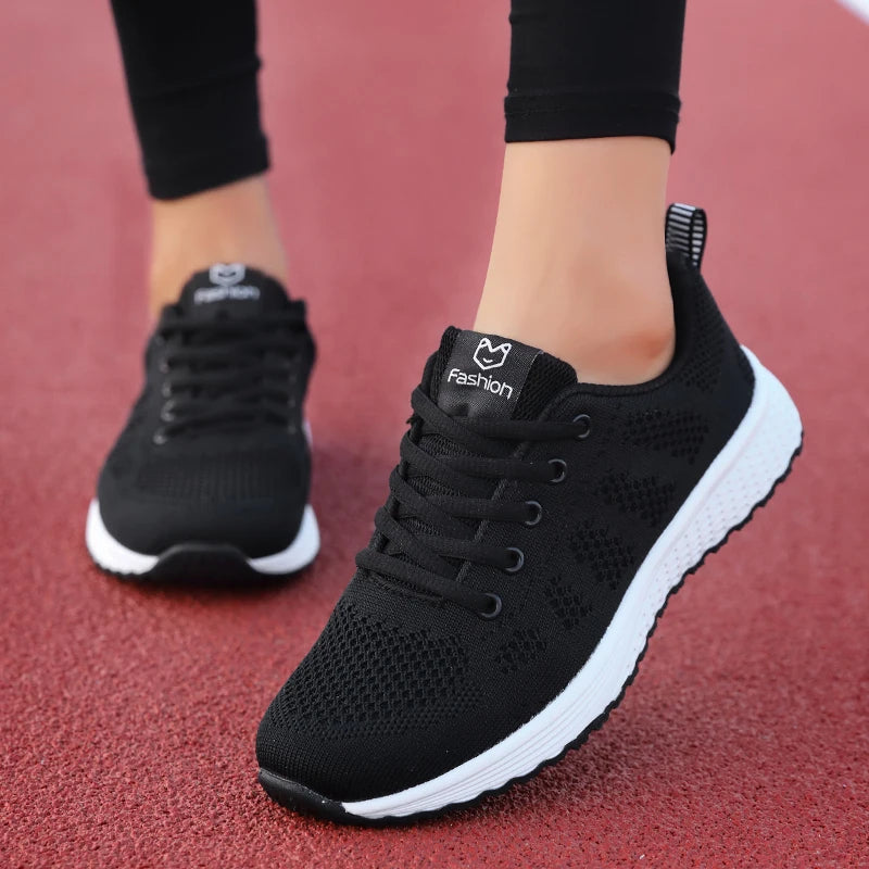 Scarpe sportive da donna, scarpe da ginnastica con plateau alla moda, scarpe da corsa basse primaverili ed invernali per donna