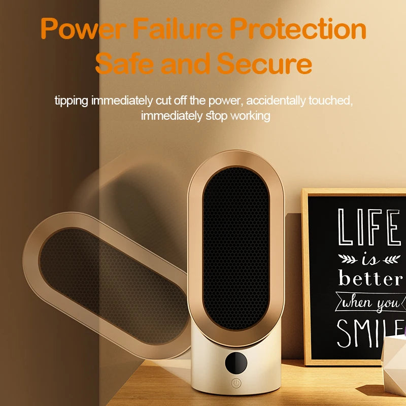 Riscaldatore portatile, termoventilatore elettrico, mini radiatore, macchina riscaldante da tavolo per l'inverno, riscaldamento in ceramica PTC per casa, camera da letto, ufficio