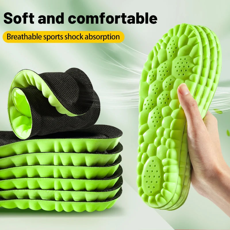 Soletta sportiva 4D, suola super morbida per scarpe, cuscinetti per piedi, cestini per assorbimento degli urti, suola per scarpe, supporto dell'arco plantare, inserti ortopedici