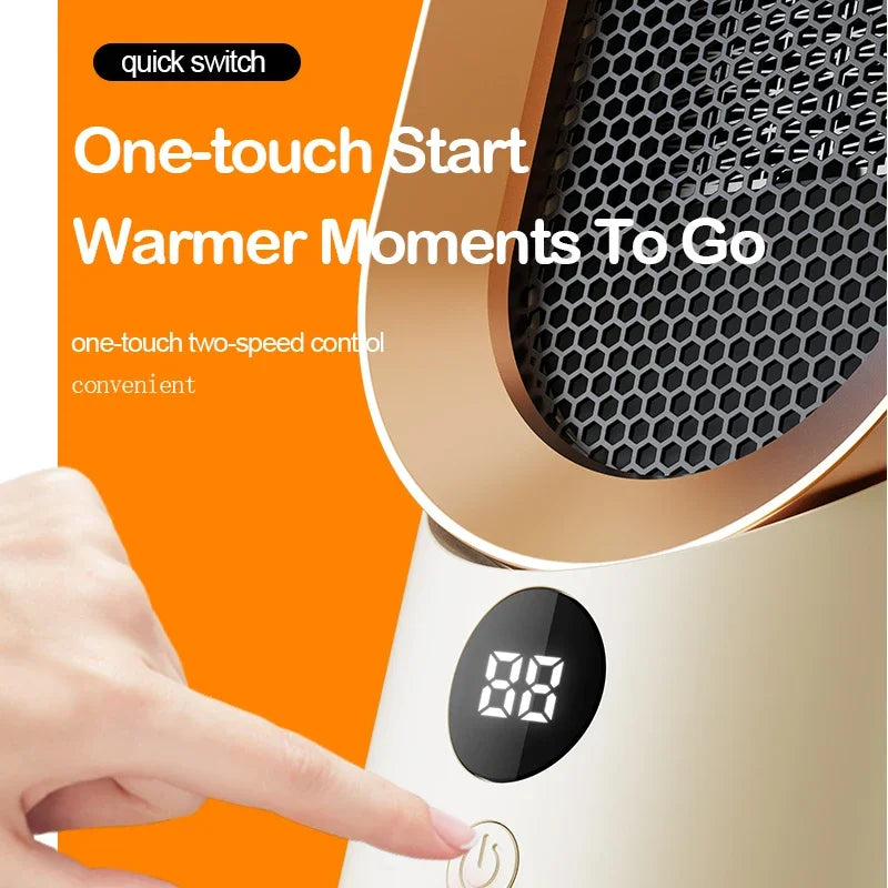 Riscaldatore portatile, termoventilatore elettrico, mini radiatore, macchina riscaldante da tavolo per l'inverno, riscaldamento in ceramica PTC per casa, camera da letto, ufficio