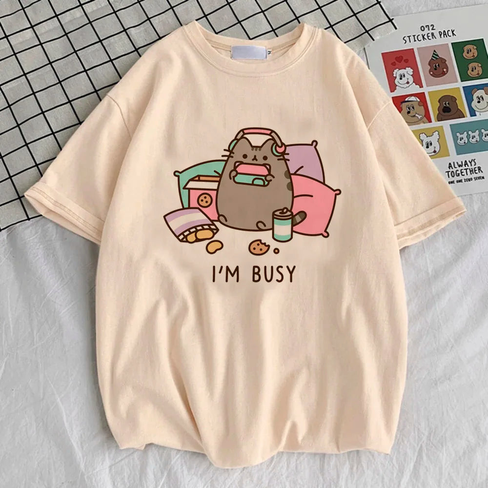 Maglietta Pusheen ragazza anime Punk Grafica harajuku Retro anni 2000 maglietta anni 2000 hip hop Pastello Classico Psichedelico