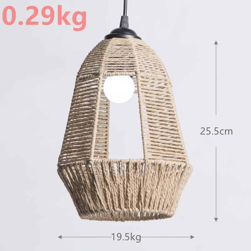 1 paralume intrecciato a mano in rattan, paralume per lampada a sospensione, per bar, hotel, lampada a sospensione per soffitto, per decorazioni di ristoranti e case