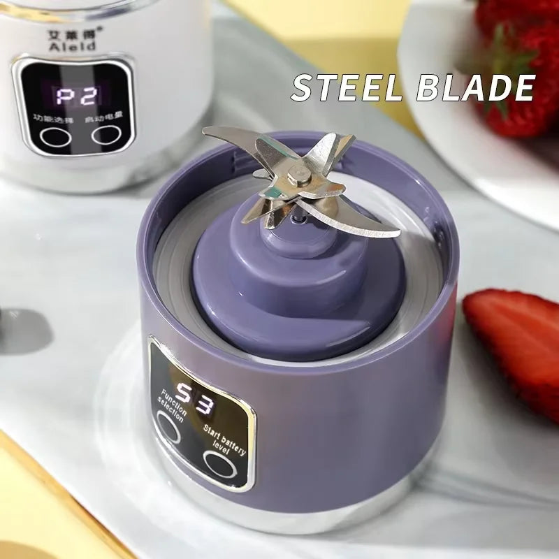 Spremiagrumi portatile per uso domestico, con ricarica wireless, piccolo spremiagrumi per frutta, cubetti di ghiaccio, verdure, frullati salutari, spremiagrumi freschi