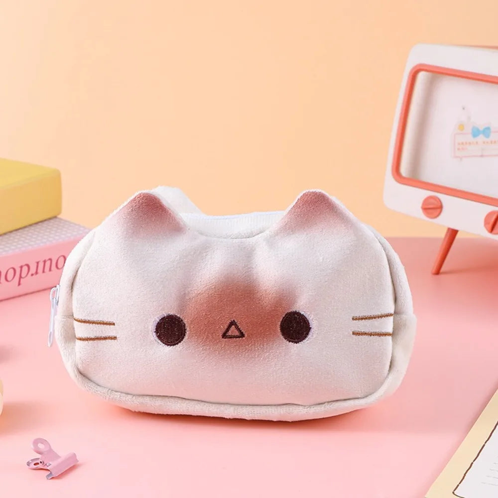 Astuccio portapenne di peluche di alta qualità, a forma di gatto French Toast, grande capacità, organizer per cancelleria per studenti