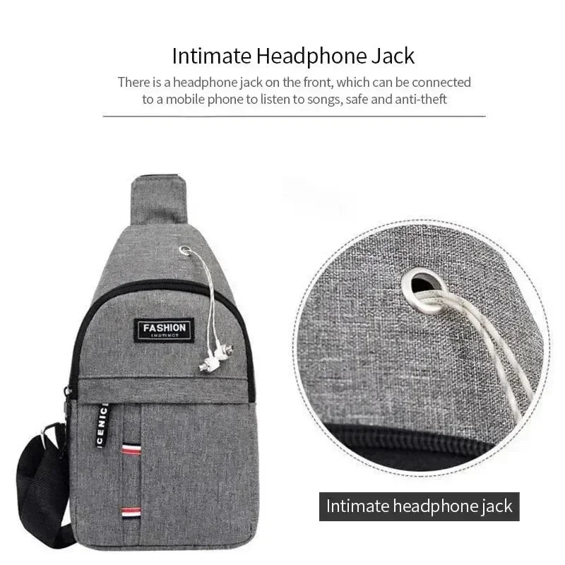 Borsa da uomo alla moda, comoda, casual, impermeabile, con tracolla regolabile, grande capacità, adatta per attività all'aperto
