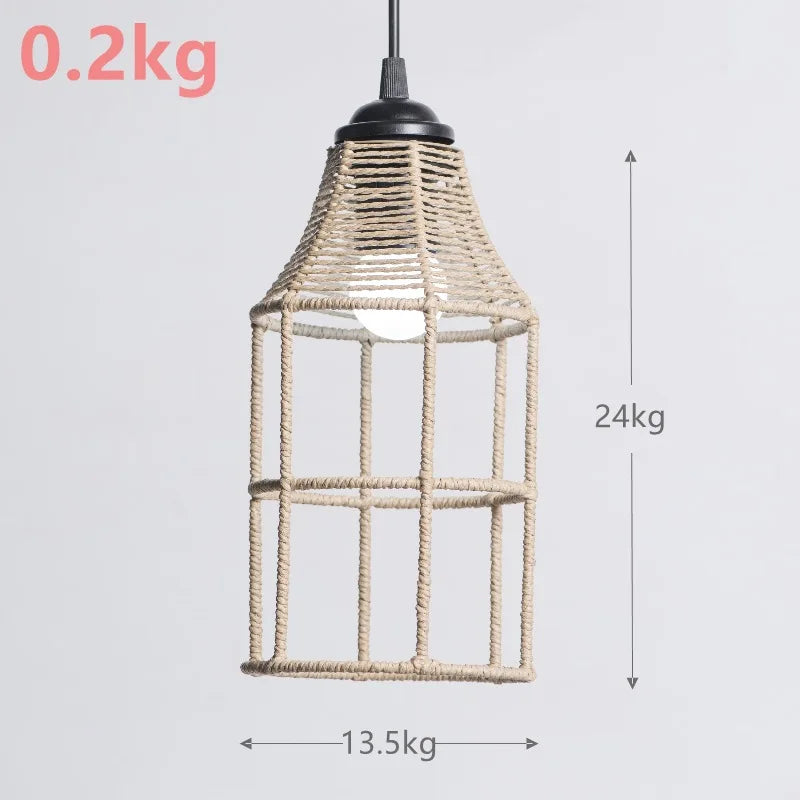 1 paralume intrecciato a mano in rattan, paralume per lampada a sospensione, per bar, hotel, lampada a sospensione per soffitto, per decorazioni di ristoranti e case