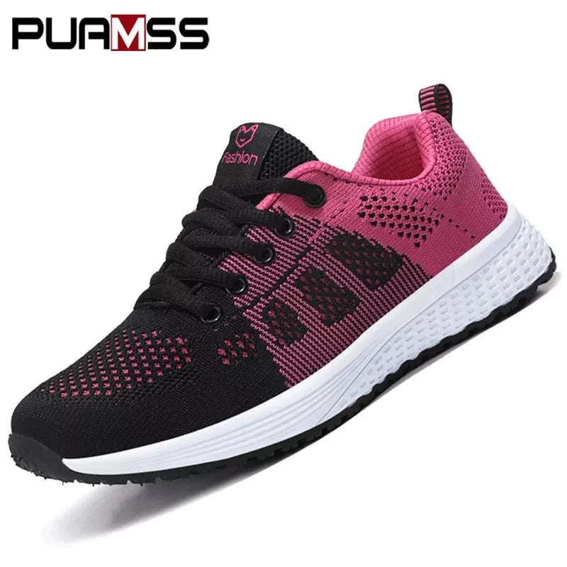 Scarpe sportive da donna, scarpe da ginnastica con plateau alla moda, scarpe da corsa basse primaverili ed invernali per donna