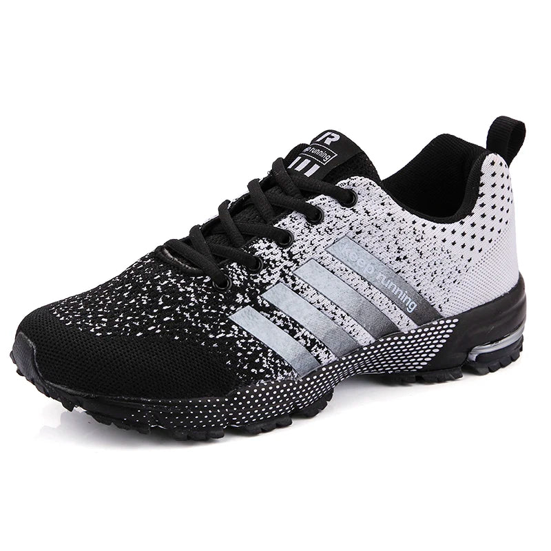Nuove scarpe sportive casual traspiranti da uomo e da donna con superficie in rete volante, primavera estate, piatte, vulcanizzate, per coppia, taglia grande 48