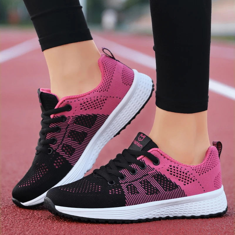Scarpe sportive da donna, scarpe da ginnastica con plateau alla moda, scarpe da corsa basse primaverili ed invernali per donna