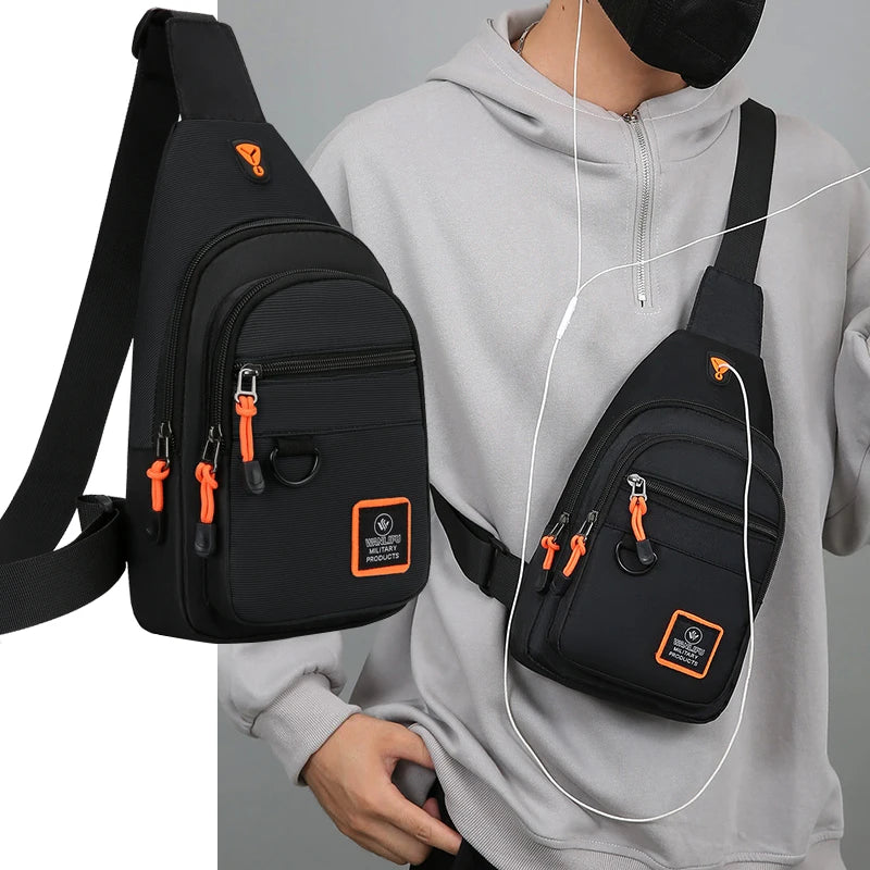 Borsa a tracolla per uomo, per escursioni all'aperto e tempo libero, borsa a tracolla sportiva impermeabile, zaino da viaggio, borsa da petto da uomo, borsa a tracolla