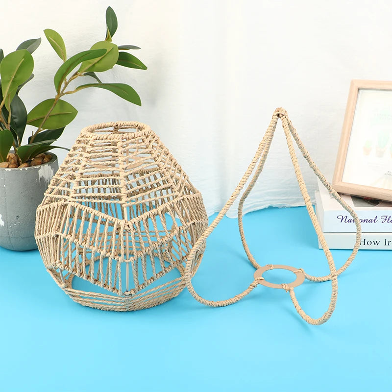 1 paralume intrecciato a mano in rattan, paralume per lampada a sospensione, per bar, hotel, lampada a sospensione per soffitto, per decorazioni di ristoranti e case