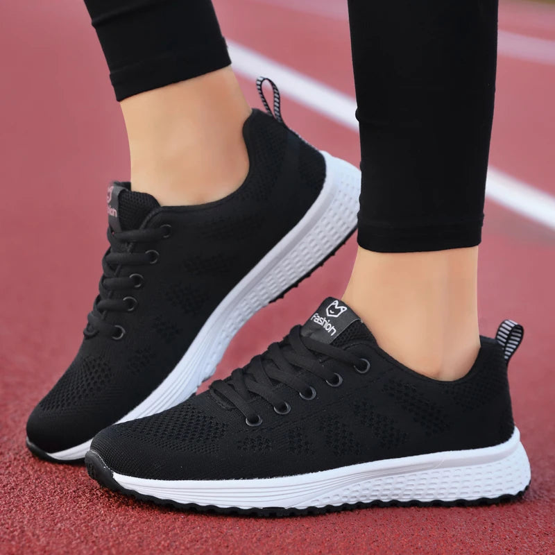 Scarpe sportive da donna, scarpe da ginnastica con plateau alla moda, scarpe da corsa basse primaverili ed invernali per donna