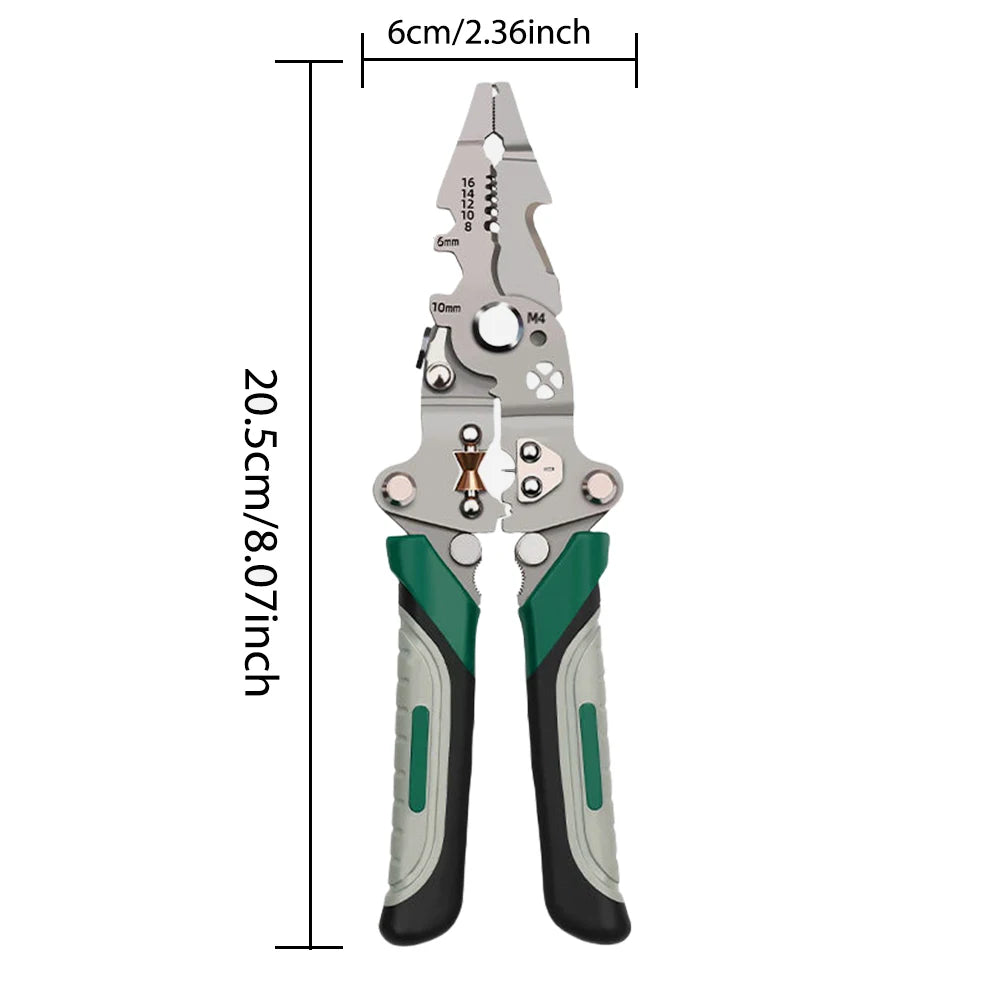 multi-functiSpellafili pieghevole, design a puleggia, spaccalegna multifunzione per elettricisti, pinza per avvolgimento del filo, pinza per crimpare, utensile manuale