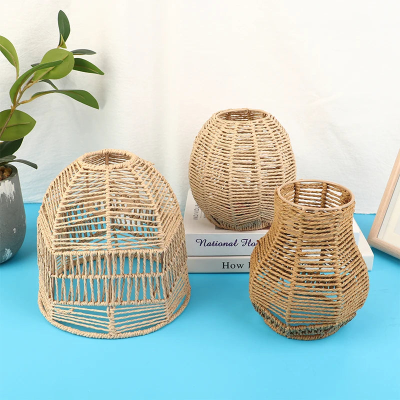 1 paralume intrecciato a mano in rattan, paralume per lampada a sospensione, per bar, hotel, lampada a sospensione per soffitto, per decorazioni di ristoranti e case