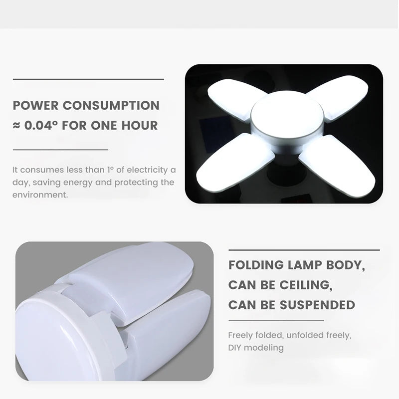 E27 Lampadina LED pieghevole a forma di ventaglio AC 85-265V/220V 28W Casa Soggiorno Lampadina a LED Lampada per magazzino Garage Plafoniera .
E27 Fan Shape Foldable LED Bulb AC 85-265V/220V 28W Home Living Room Led Light Bul