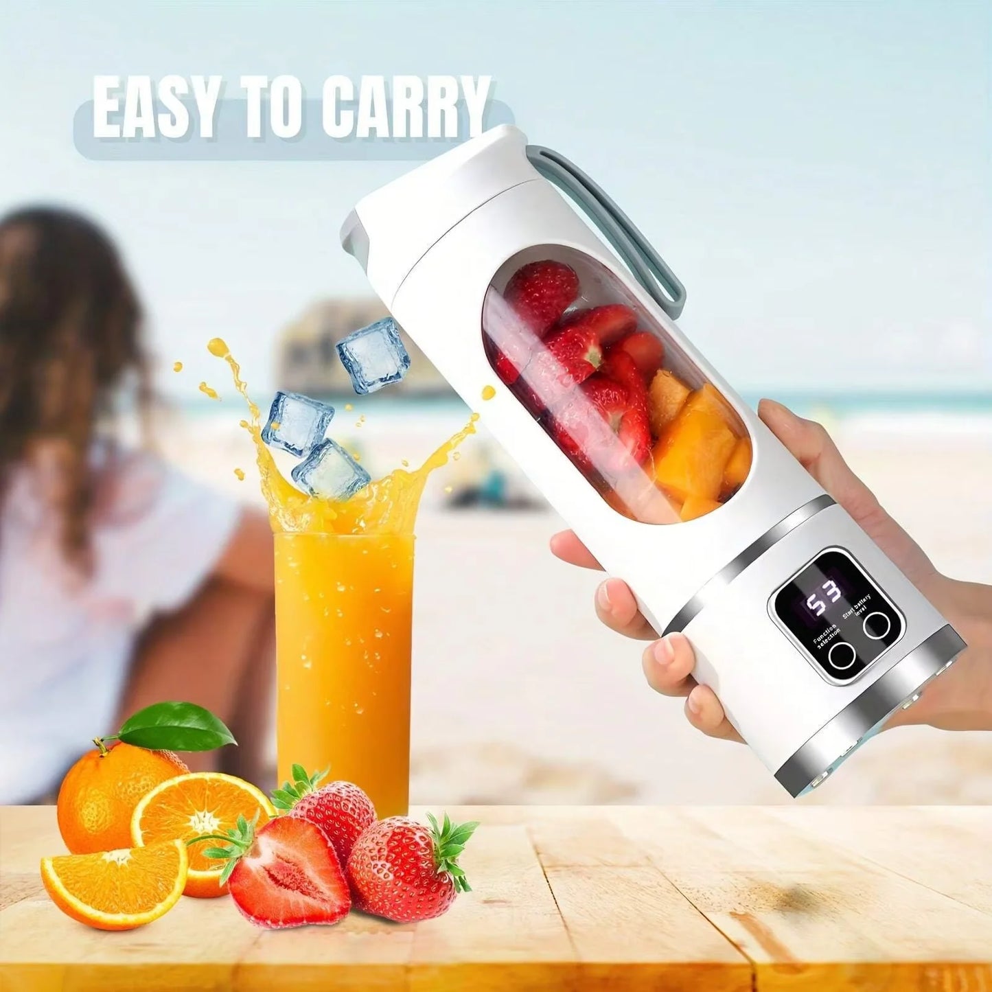 Spremiagrumi portatile per uso domestico, con ricarica wireless, piccolo spremiagrumi per frutta, cubetti di ghiaccio, verdure, frullati salutari, spremiagrumi freschi