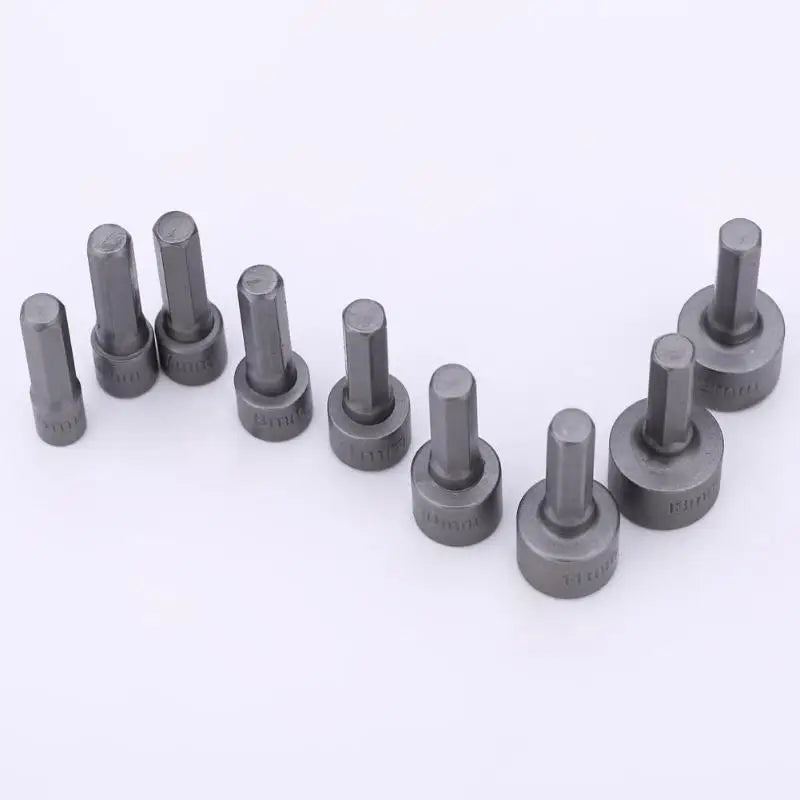 9 pz/set 5mm-13mm Prese Esagonali Manicotto Ugelli Dado Driver Set Set di Cacciaviti Schroevendraaier Set Bit Set Strumenti Chiavi a bussola