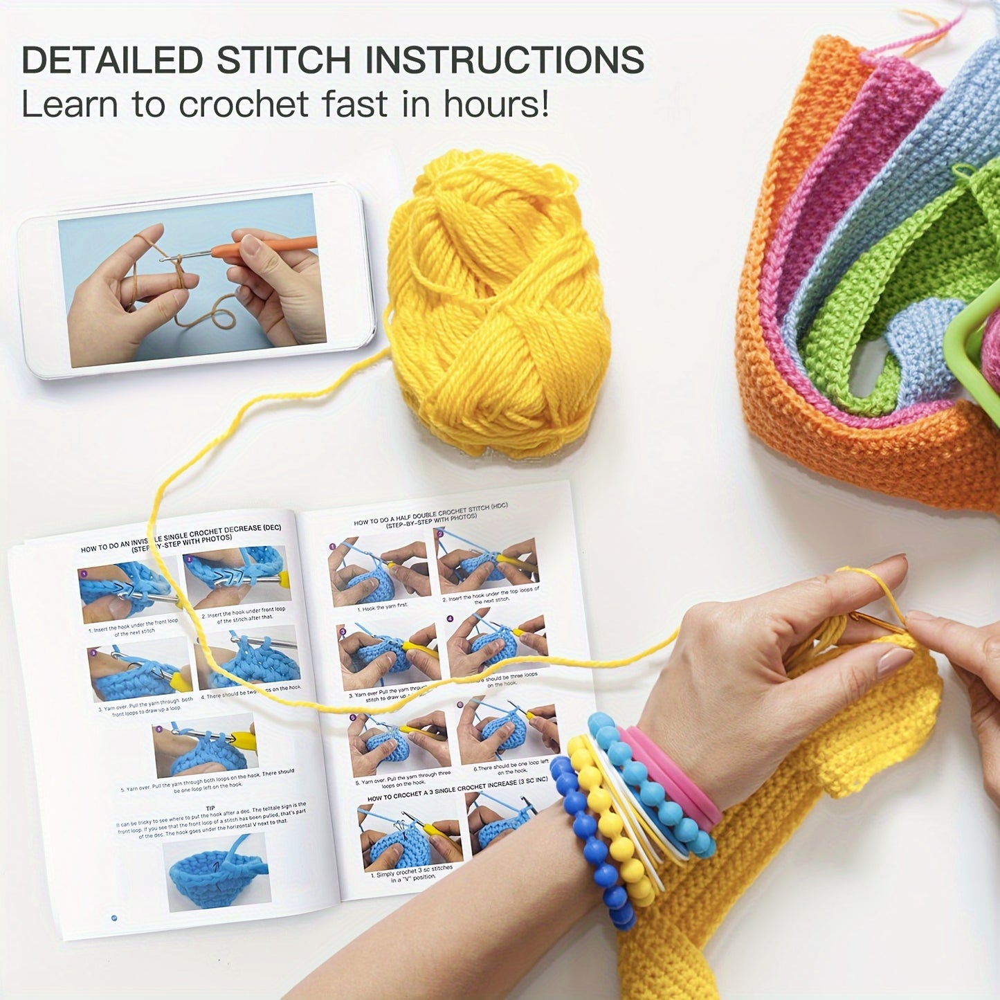 Vioiv 2 pezzi Kit all'uncinetto per principianti con elfo di Natale carino - Kit Chochet Amigurumi - Kit fai da te all'uncinetto per adulti con animali per principianti - Include video tutorial completi per principianti