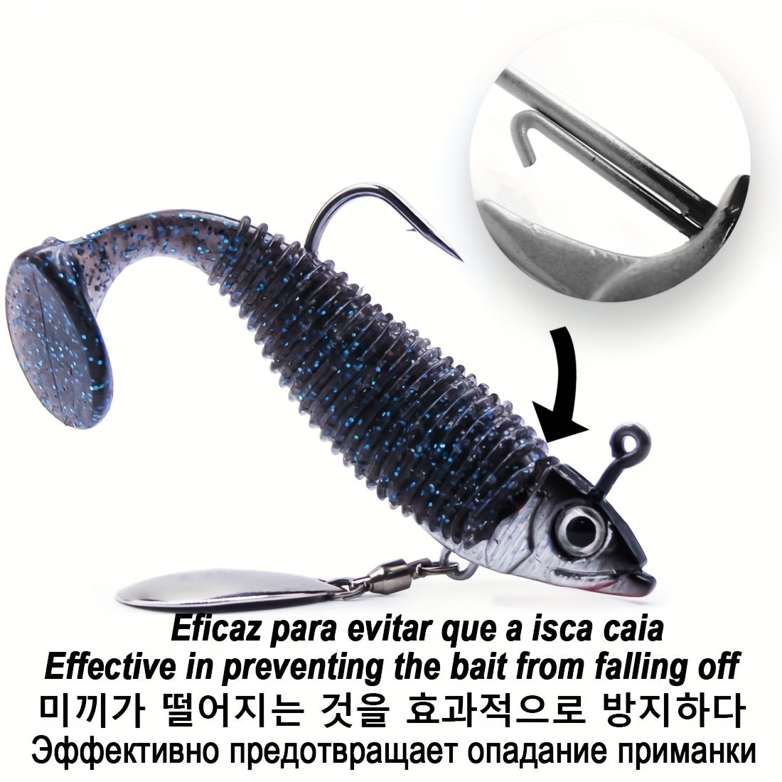 9KM 5Pack 7.5g~15g Swimbaits Jig Head Amo da pesca in plastica morbida Alta resistenza e resistenza alla corrosione Terminale per acqua dolce e salata