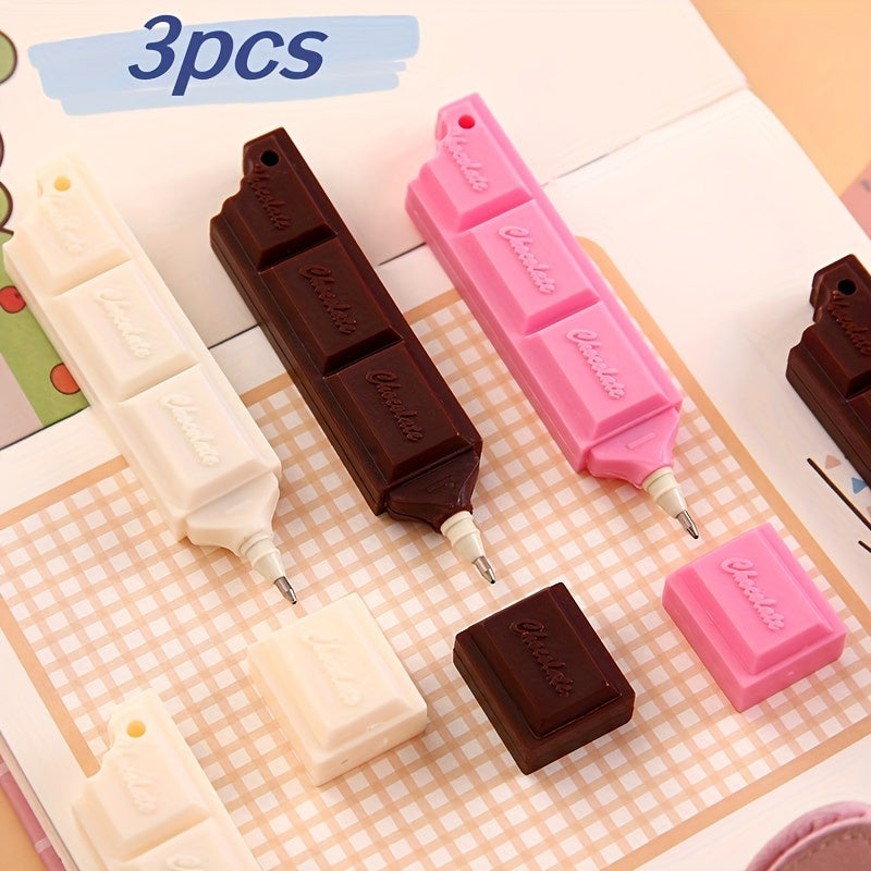 Penna a sfera con ricarica nera al cioccolato, simulazione di cibo, penna per scrivere, forniture per cancelleria, penna a sfera con ciondolo in corda, portatile e indossabile, carina