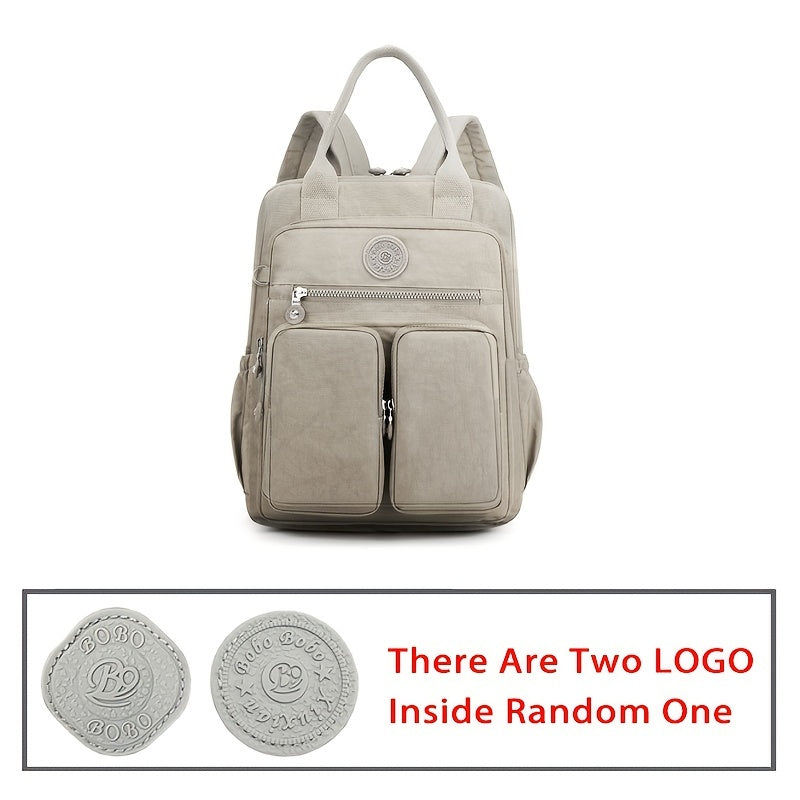 Zaino alla moda da donna, in nylon, con manico morbido, tinta unita, multitasche, con cerniera da viaggio, borse scolastiche femminili, zaino per laptop