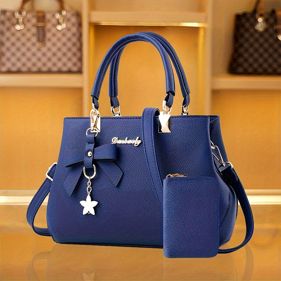 Borse con fiocco per donna, borsa a tracolla alla moda con portamonete, borsa a tracolla con manico superiore per l'ufficio