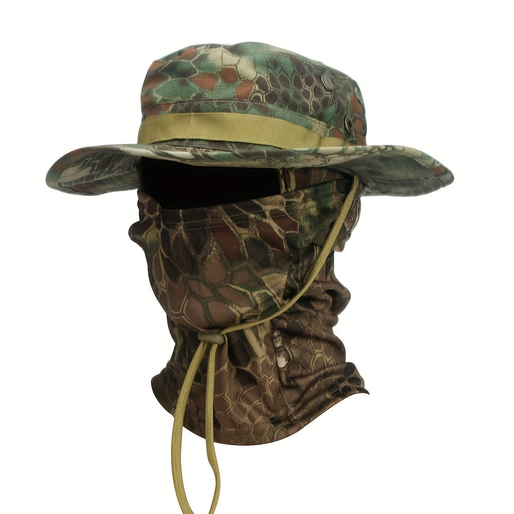 Berretto mimetico, berretto a tesa larga, da uomo, con protezione solare, tattico militare, da pescatore, spesso, traspirante, pieghevole, morbido, per sport all'aria aperta, escursionismo, campeggio, spiaggia, viaggio, pesca