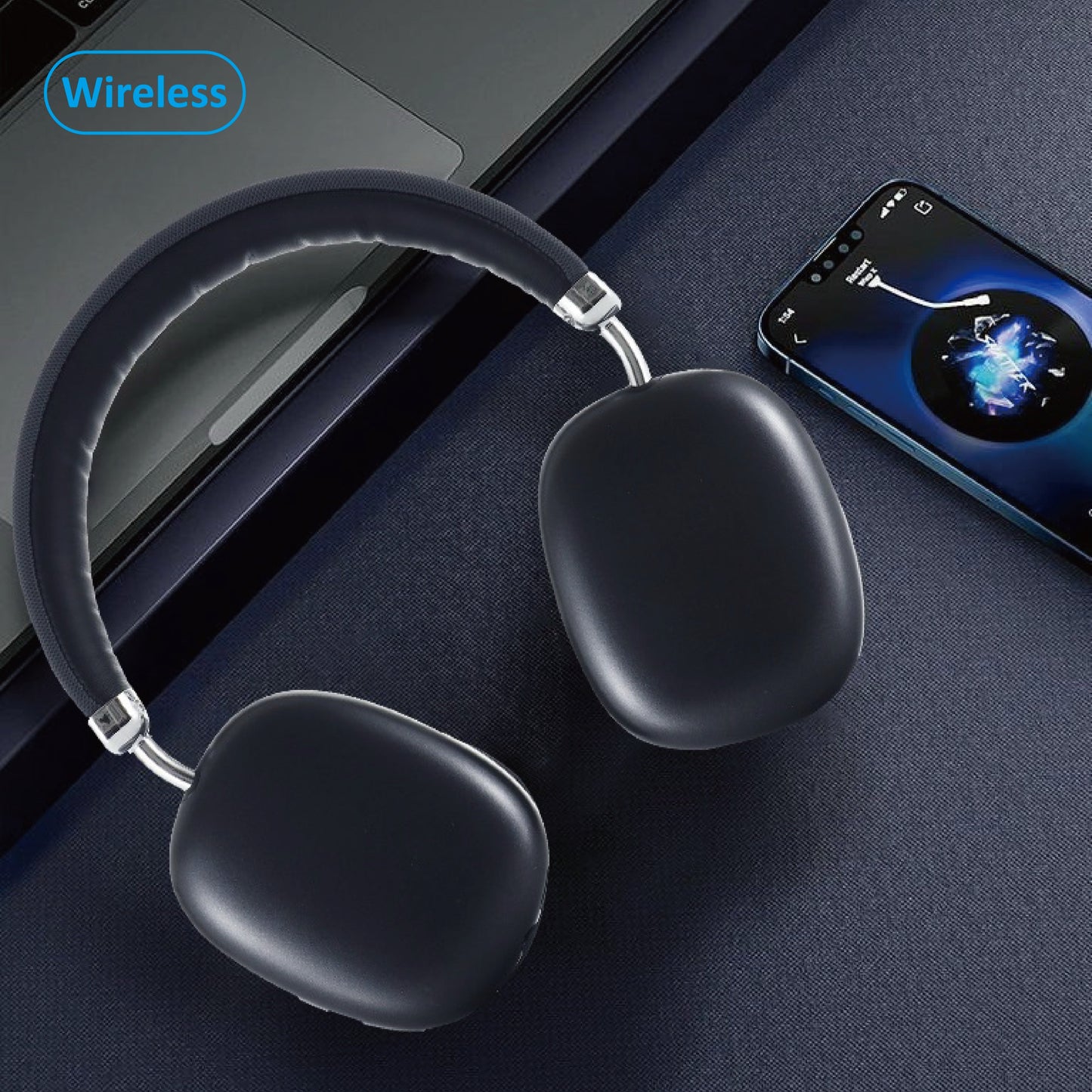 Cuffie wireless di alta qualità migliorate, auricolari pieghevoli leggeri con microfono integrato, compatibili con cavo audio da 3,5 mm, cuffie stereo per laptop, telefono da viaggio e lavoro, cuffie da gioco wireless iOS