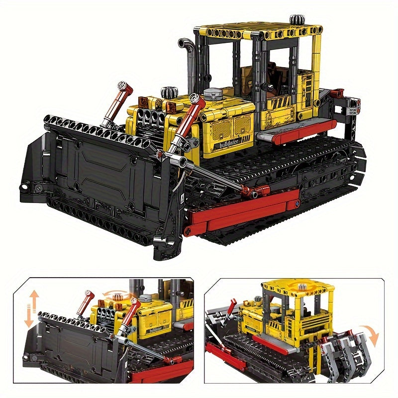 Set di blocchi per la costruzione di veicoli da costruzione UKBOO - Escavatore, bulldozer e gru per bambini e adulti - Colori misti