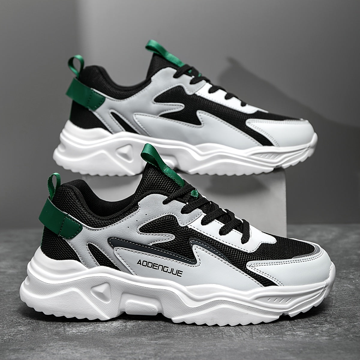 Sneakers da uomo leggere, casual, con stampa di lettere e design di tendenza, con cinturino anteriore - Suola bassa in EVA, tomaia in PU e tessuto, traspiranti e resistenti per corsa, escursionismo, attività all'aperto e uso quotidiano