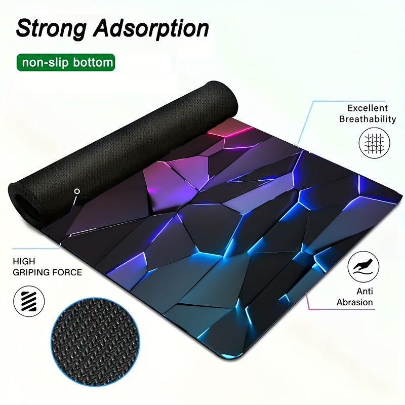 Tappetino per mouse da gioco con linee 3D di grandi dimensioni, base in gomma antiscivolo, tappetino da scrivania colorato per giocatori e uso in ufficio, regalo ideale per i giocatori