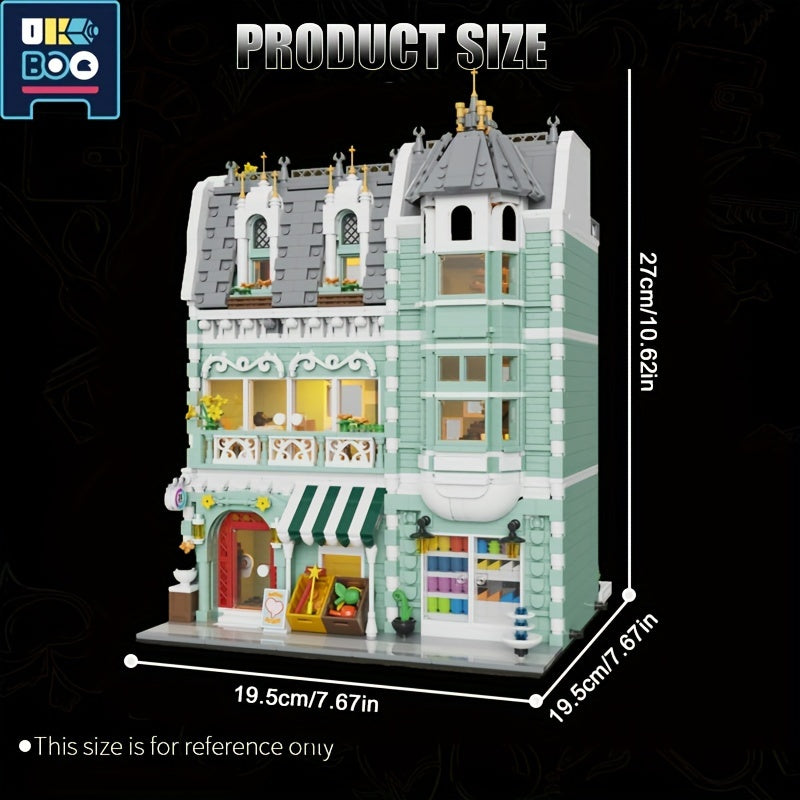 Set di mattoncini per modelli architettonici UKBOO per adulti, kit di mini mattoncini con vista sulla strada europea, giocattolo da collezione per la costruzione di case a schiera, regalo educativo fai da te per adolescenti dai 14 anni in su