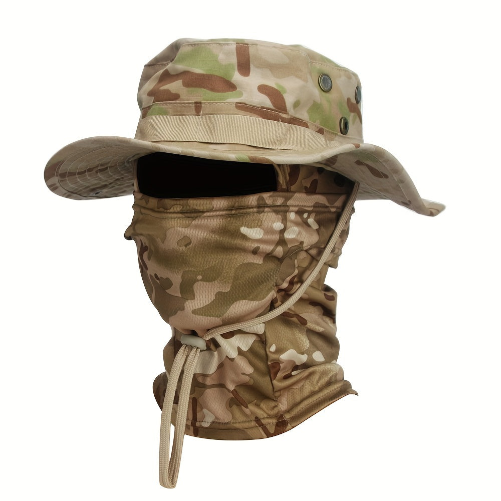 Berretto mimetico, berretto a tesa larga, da uomo, con protezione solare, tattico militare, da pescatore, spesso, traspirante, pieghevole, morbido, per sport all'aria aperta, escursionismo, campeggio, spiaggia, viaggio, pesca