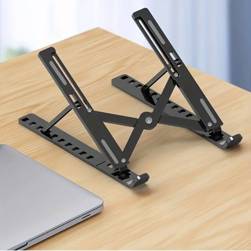 Supporto per laptop regolabile a dieci livelli, forcella singola, base di raffreddamento pieghevole, supporto portatile per tablet da tavolo, compatibile con tutti i notebook, materiale ABS