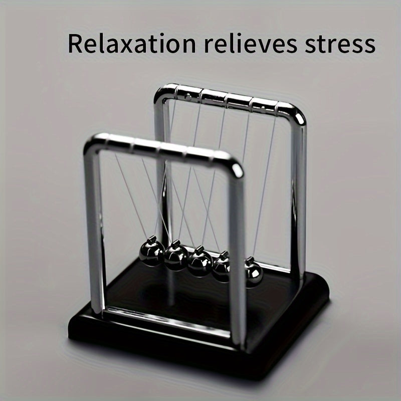 Pendolo di Newton decorativo per feste - Giocattolo da scrivania per casa e ufficio, gadget creativo per la fisica e la scienza, palline oscillanti portatili antistress, materiale plastico resistente, non necessita di elettricità