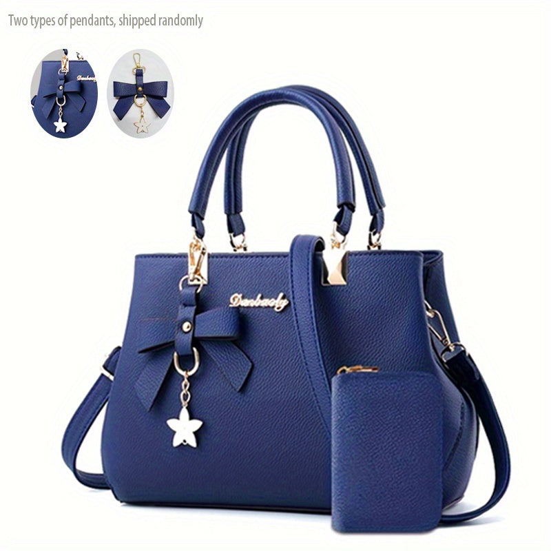 Borse con fiocco per donna, borsa a tracolla alla moda con portamonete, borsa a tracolla con manico superiore per l'ufficio