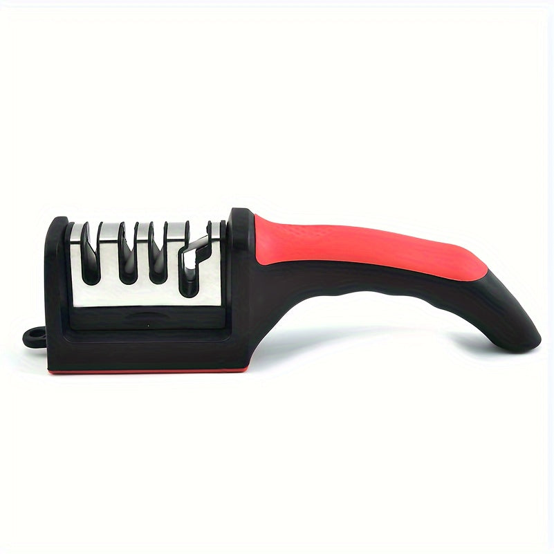 Affilacoltelli professionale da cucina a 4 stadi, pietra per affilare i coltelli, pietra per affilare in tungsteno e diamante, strumento per affilare in ceramica (materiale: pietra per affilare elettrorivestita + tungsteno e diamante + ceramica