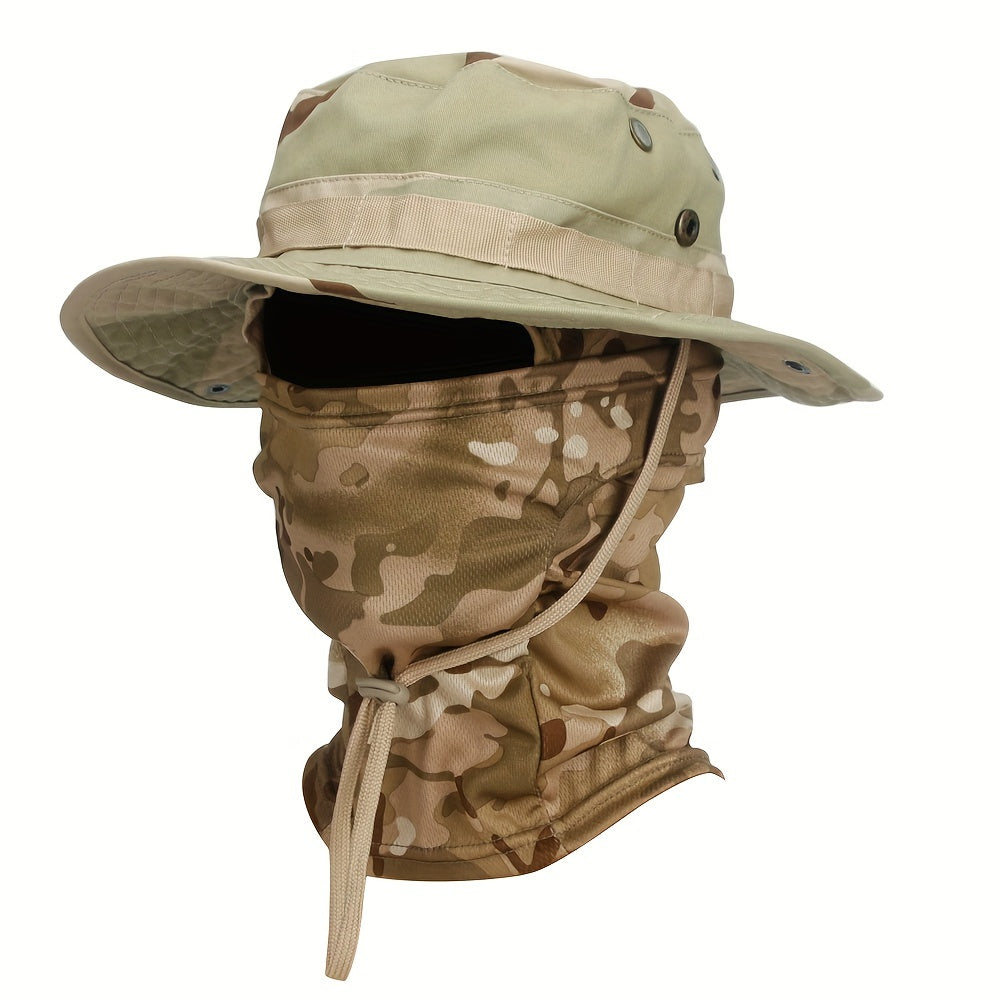 Berretto mimetico, berretto a tesa larga, da uomo, con protezione solare, tattico militare, da pescatore, spesso, traspirante, pieghevole, morbido, per sport all'aria aperta, escursionismo, campeggio, spiaggia, viaggio, pesca