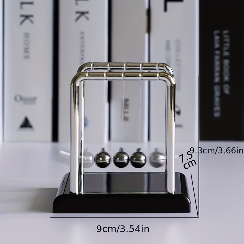 Pendolo di Newton decorativo per feste - Giocattolo da scrivania per casa e ufficio, gadget creativo per la fisica e la scienza, palline oscillanti portatili antistress, materiale plastico resistente, non necessita di elettricità